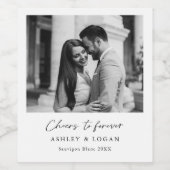 Minimalistische wijn bruiloft gunst foto etiket (Enkel label)