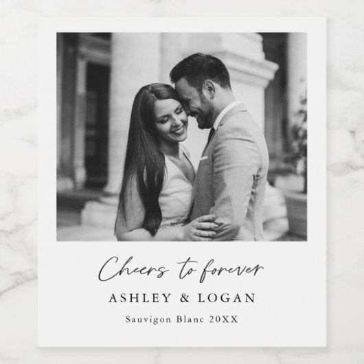 Minimalistische wijn bruiloft gunst foto wijn etiket (Enkel label)