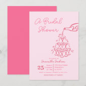 Minimalistische Wijn Roze Vrijgezellenfeest Bow Kaart (Voorkant / Achterkant)