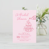 Minimalistische Wijn Roze Vrijgezellenfeest Bow Kaart (Staand voorkant)