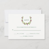 minimalistische wijnmakerij | Groene tekst bruilof RSVP Kaartje (Voorkant)