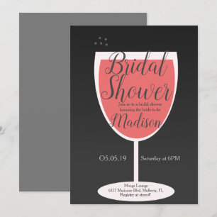 Minimalistische wijnproeverij Koraal Glas Bruidsdo Kaart