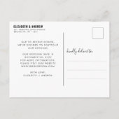 Minimalistische wijziging van datum bruiloft uitst aankondigingskaart (Achterkant)