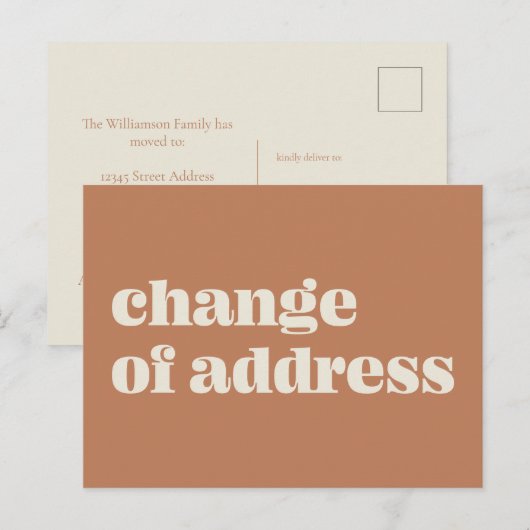 Minimalistische wijziging van de adresaankondiging briefkaart (Voorkant / Achterkant)