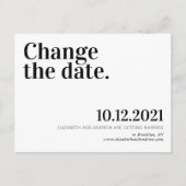 Minimalistische wijziging van de datum bruiloft ui aankondigingskaart (Voorkant)