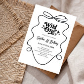 Minimalistische Wild One 1st Birthday Invitation Kaart