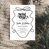 Minimalistische Wild One 1st Birthday Invitation Kaart