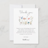 Minimalistische Wildbloem Baby Shower Bedankt (Voorkant)