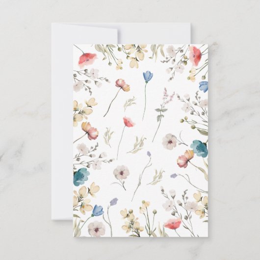 Minimalistische Wildbloem Baby Shower Bedankt (Achterkant)