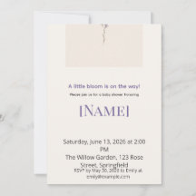 Minimalistische Wildbloem Baby Shower, Bewerkbaar