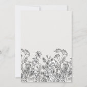 Minimalistische Wildbloem-Huwelijk Templates Kaart (Achterkant)