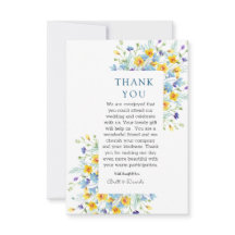 Minimalistische Wildbloemen Dank u Sjabloon