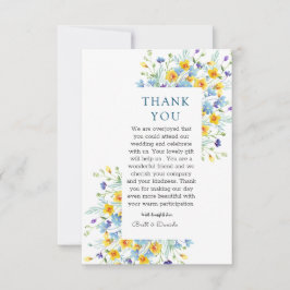 Minimalistische Wildbloemen Dank u Sjabloon