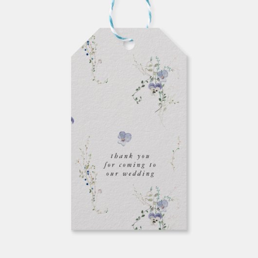 Minimalistische Wildbloemen Elegante Monogram Brui Cadeaulabel (Achterkant)