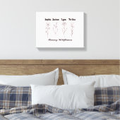 Minimalistische Wilde Bloem Aangepaste Kindernaam  Canvas Afdruk (Insitu (Slaapkamer))