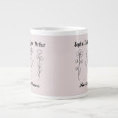 Minimalistische Wilde Bloem Aangepaste Kindernaam Grote Koffiekop (Voorkant)