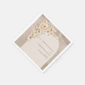 Minimalistische wilde bloem boho boog moderne brui servet (Hoek)