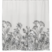 Minimalistische Wilde Bloem Botanisch Douchegordijn (Voorkant)