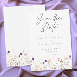 Minimalistische Wilde Bloem Botanische Trouwdag Save The Date