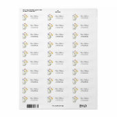 Minimalistische Wilde Bloem Bruidsbruiloft Retour Etiket (Full Sheet)