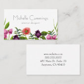 Minimalistische wilde bloem eenvoudig klein visite visitekaartje (Voorkant / Achterkant)