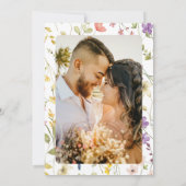 Minimalistische wilde bloem foto bruiloft bedankkaart (Achterkant)