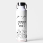 Minimalistische Wilde Bloem Moeder van de Bruid Waterfles (Voorkant)