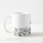 Minimalistische Wilde Bloem Monogram Koffiemok (Links)