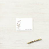 Minimalistische Wilde Bloem Persoonlijke Naam Brie Post-it® Notes (Op bureau)