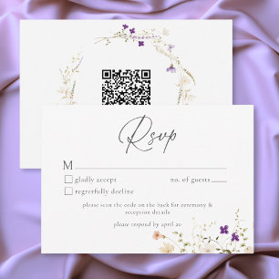 Minimalistische Wilde Bloem Romantische Botanische RSVP Kaartje