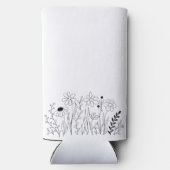 Minimalistische Wilde Bloem Schattige Bruidsmeisje Seltzer Blikjeskoeler (Achterkant)