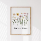 Minimalistische wilde bloemen aangepaste naam perfect poster