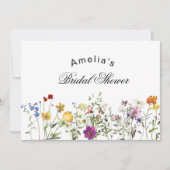 Minimalistische Wilde Bloemen Bruidsbruiloft Bedankkaart (Voorkant)