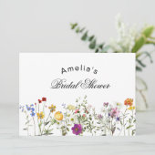 Minimalistische Wilde Bloemen Bruidsbruiloft Bedankkaart (Staand voorkant)