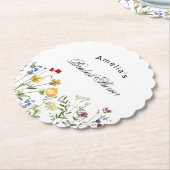 Minimalistische Wilde Bloemen Bruidsdiner Kartonnen Onderzetters (Gekanteld)