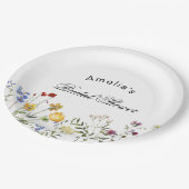 Minimalistische Wilde Bloemen Bruidsdiner Papieren Bordje (Gekanteld)