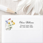 Minimalistische Wilde Bloemen Bruidsfeest Retour Etiket (Insitu)