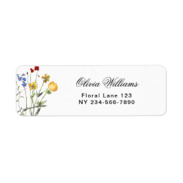 Minimalistische Wilde Bloemen Bruidsfeest Retour Etiket