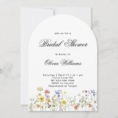 Minimalistische Wilde Bloemen Bruidsshower Kaart (Voorkant)