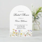 Minimalistische Wilde Bloemen Bruidsshower Kaart (Staand voorkant)
