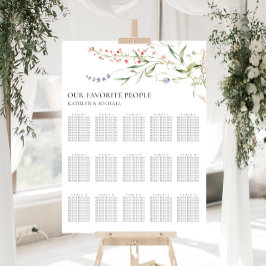 Minimalistische Wilde Bloemen Bruiloft 15 Tafel Zi Poster