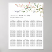 Minimalistische Wilde Bloemen Bruiloft 15 Tafel Zi Poster (Voorkant)