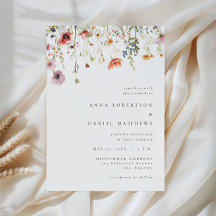 Minimalistische Wilde Bloemen Bruiloft