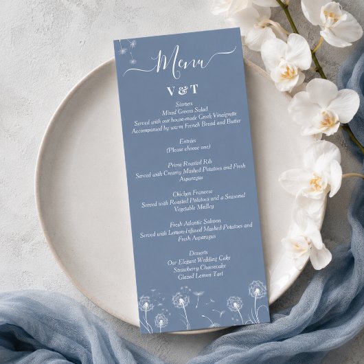Minimalistische Wilde Bloemen Bruiloft Menu