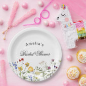 Minimalistische Wilde Bloemen Bruiloftsborrel Papieren Bordje (Feest)