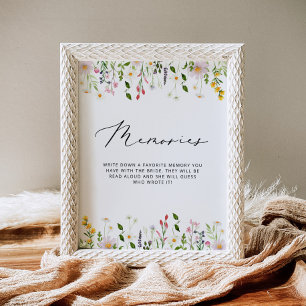 Minimalistische wilde bloemen herinneringen met de poster