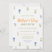 Minimalistische wilde bloemen Moederdag Brunch Kaart (Voorkant)