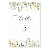 Minimalistische wilde bloemen tafelnummer (Voorkant)