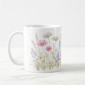 Minimalistische Wilde Bloemenweide Mok – Delicaat (Links)