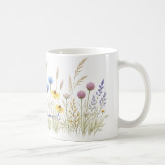 Minimalistische Wilde Bloemenweide Mok – Delicaat 